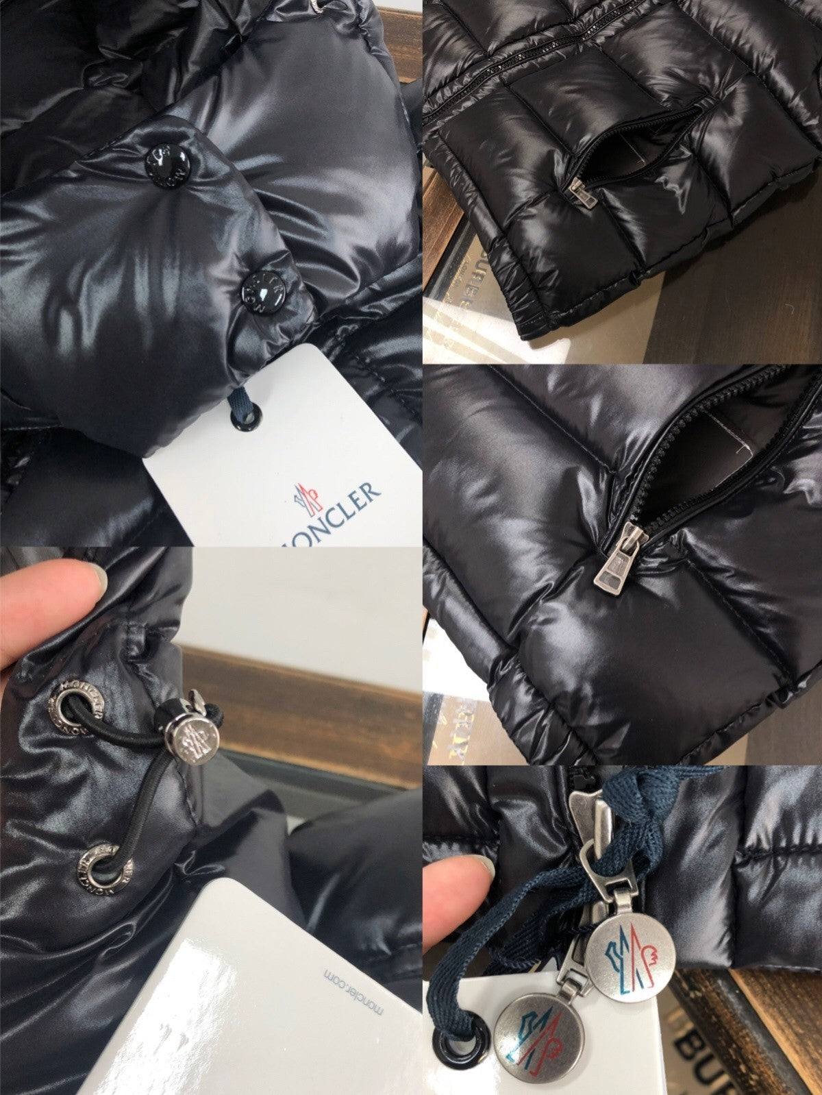 Moncler Black Hooded Glossy Down Vest