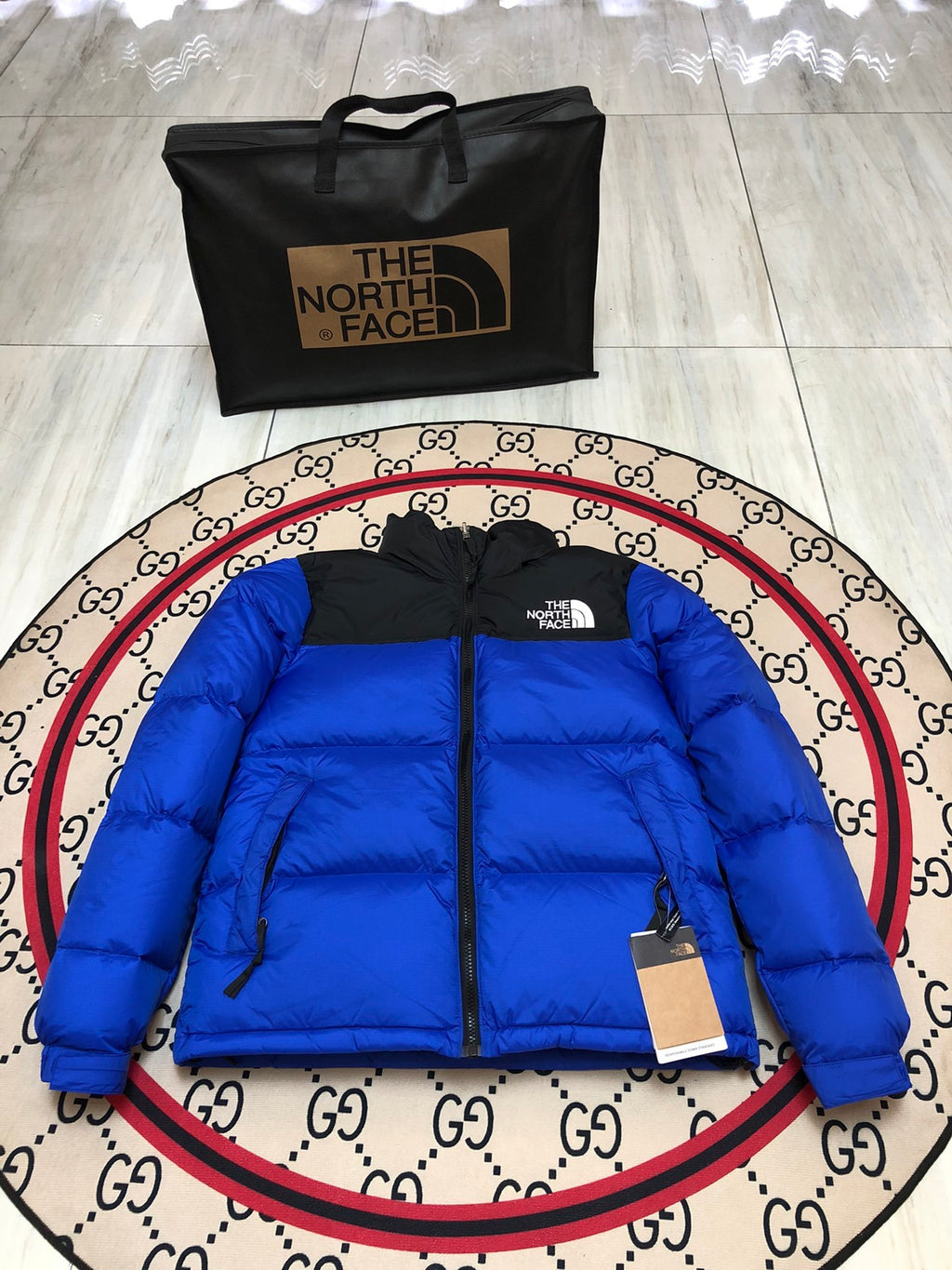 The North Face Blue Black 1996 Retro Nuptse Down Jacket 700 Fill