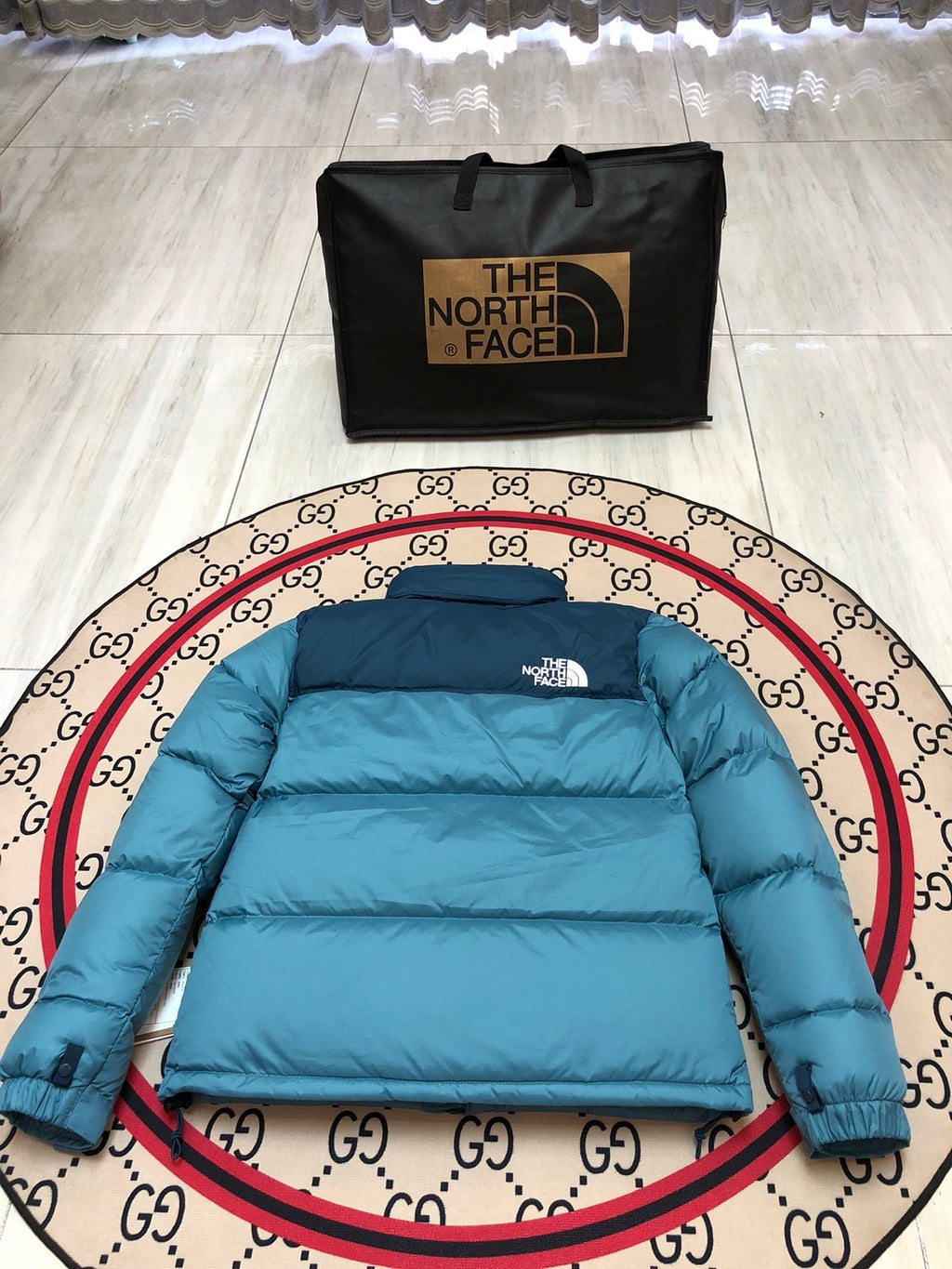 The North Face Teal Blue 1996 Retro Nuptse Down Jacket 700 Fill