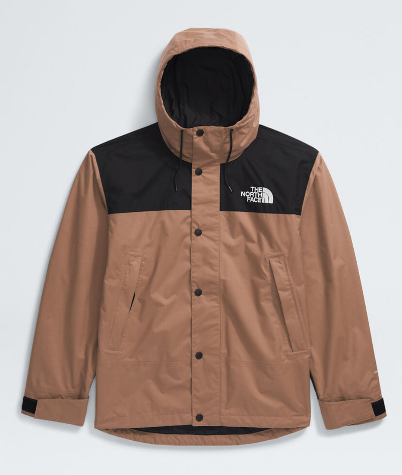 The North Face Khaki Black Mountain Jacket Snap Button Waterproof Shell