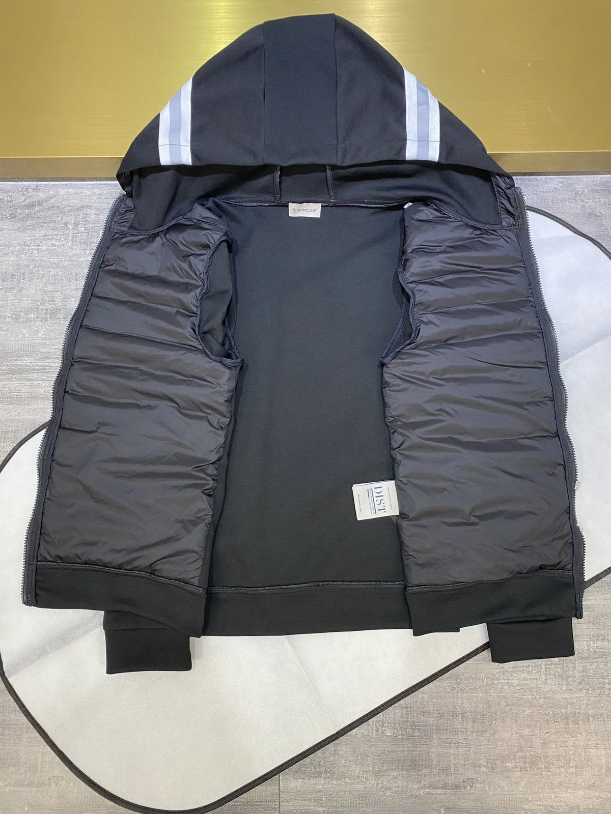 Moncler Black Down Hybrid Hoodie Jacket