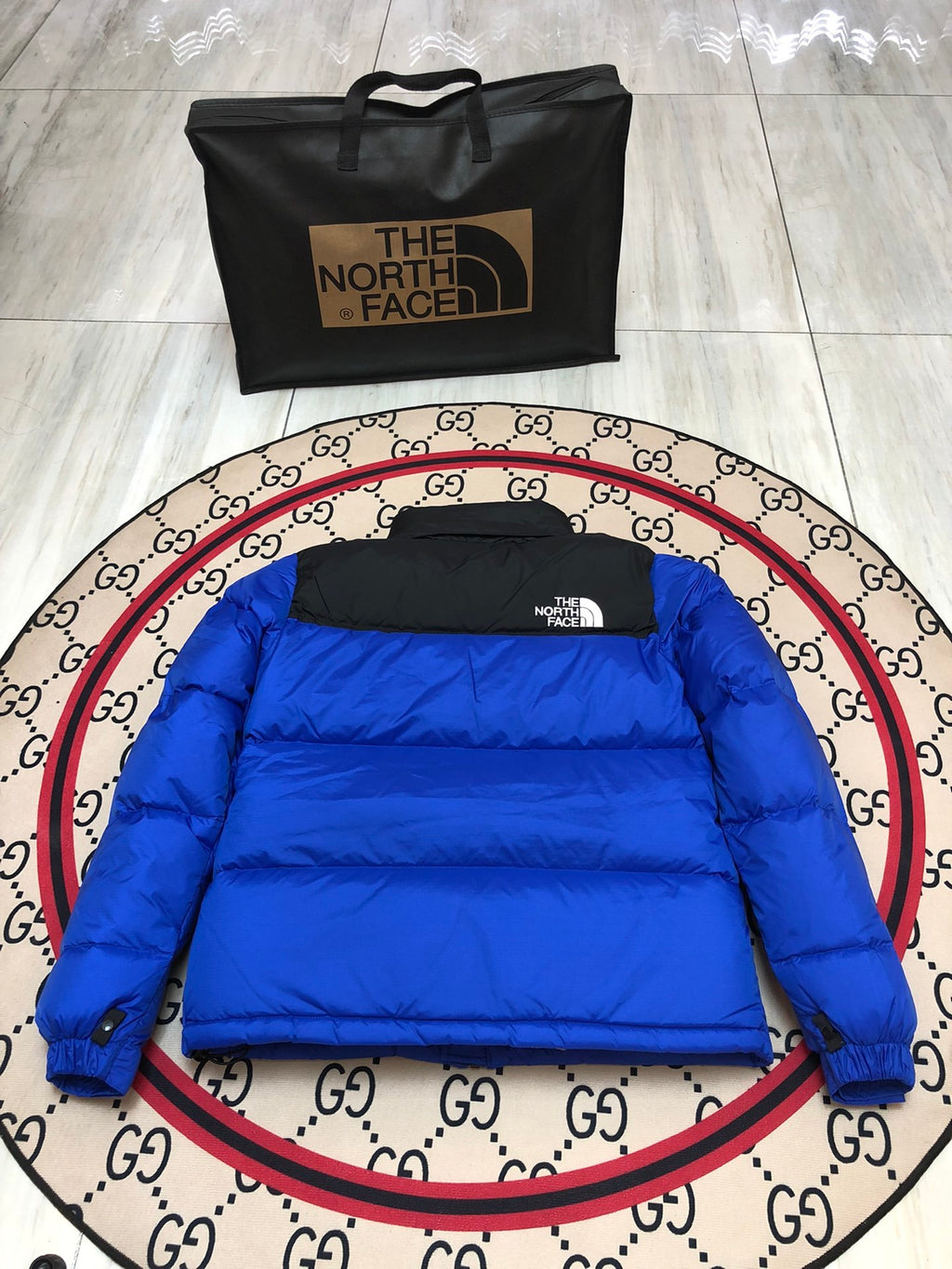 The North Face Blue Black 1996 Retro Nuptse Down Jacket 700 Fill