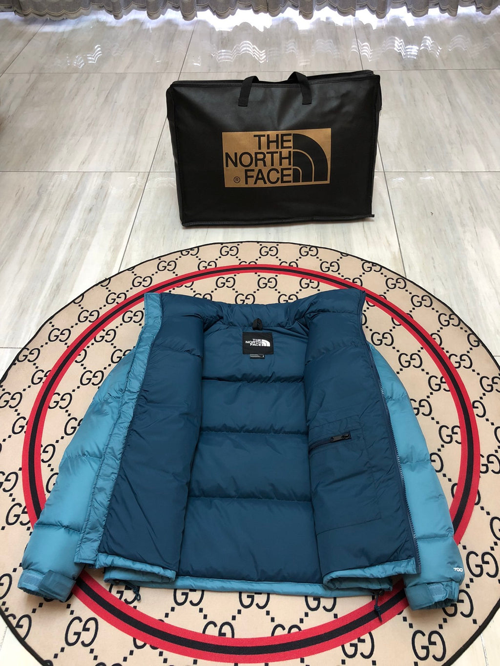 The North Face Teal Blue 1996 Retro Nuptse Down Jacket 700 Fill