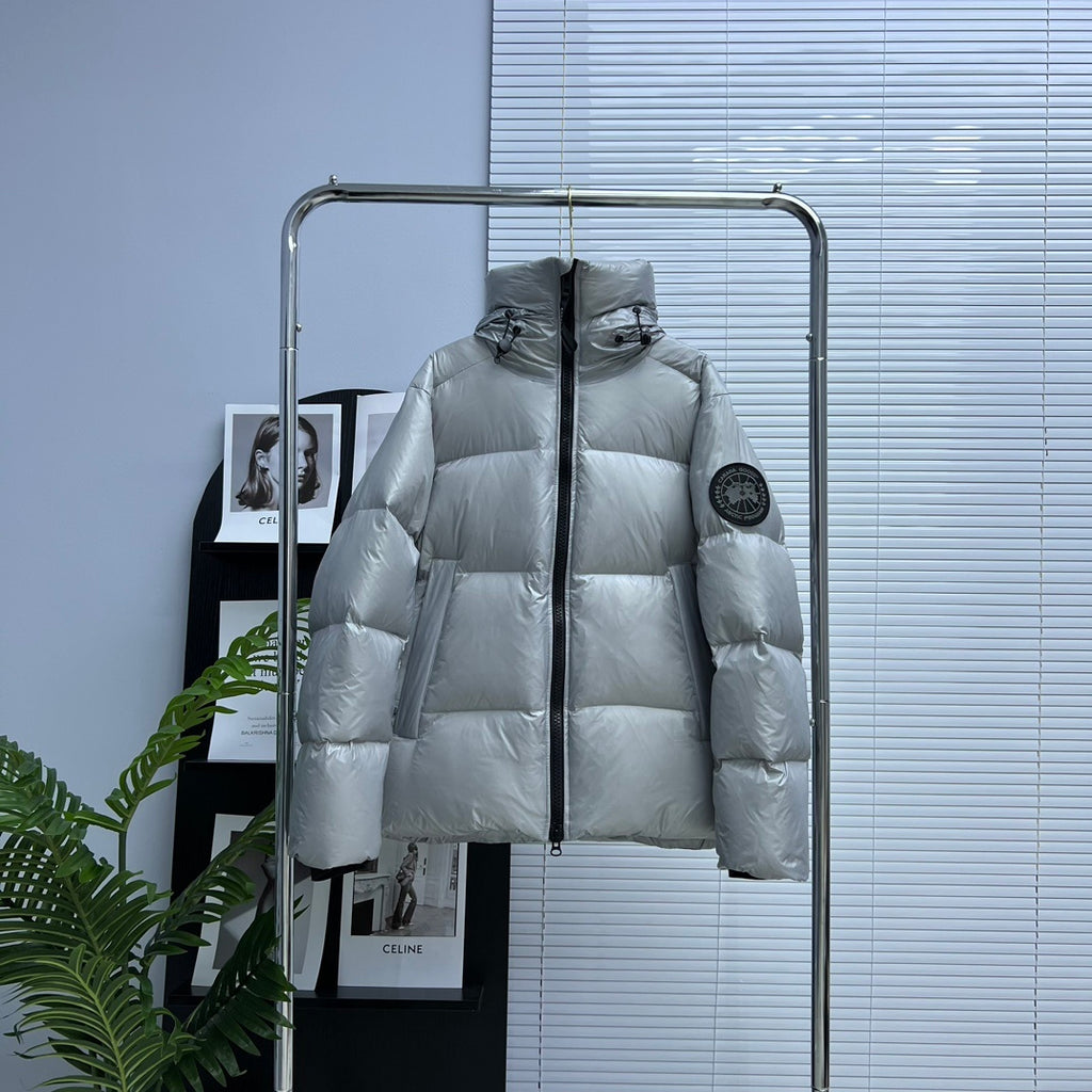 Canada Goose Silver Hooded Down Jacket