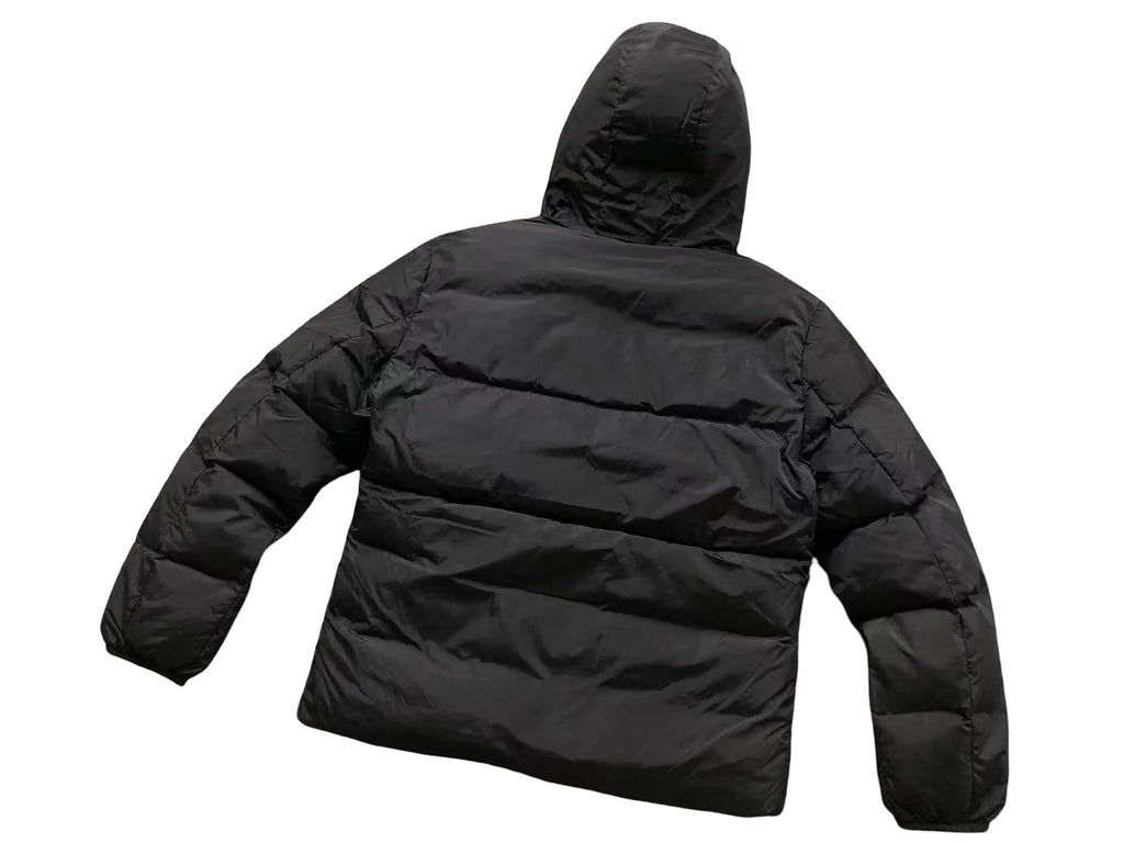 Moncler Black Matte Down Puffer Jacket Logo Hood Lining