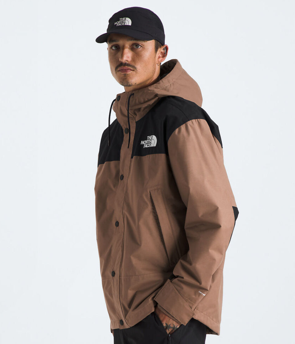 The North Face Khaki Black Mountain Jacket Snap Button Waterproof Shell