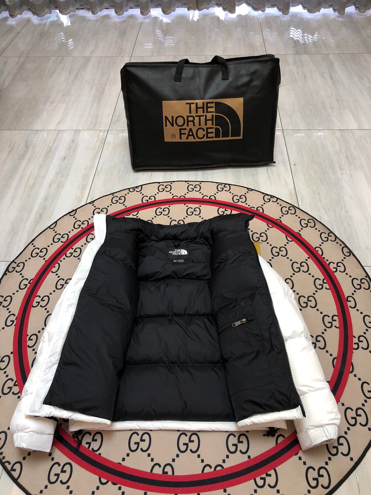 The North Face White Black 1996 Retro Nuptse Down Jacket 700 Fill