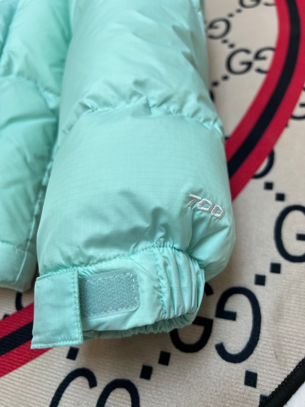 The North Face Mint Green Black 1996 Retro Nuptse Down Jacket 700 Fill