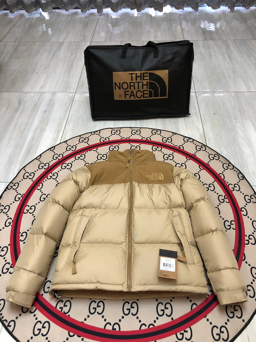 The North Face Khaki Tan 1996 Retro Nuptse Down Jacket 700 Fill