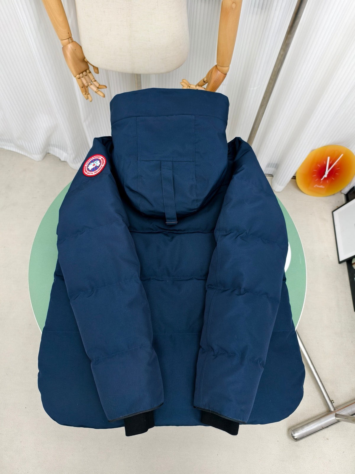 Canada Goose Navy Blue Fur-Trim Hooded Down Puffer Jacket