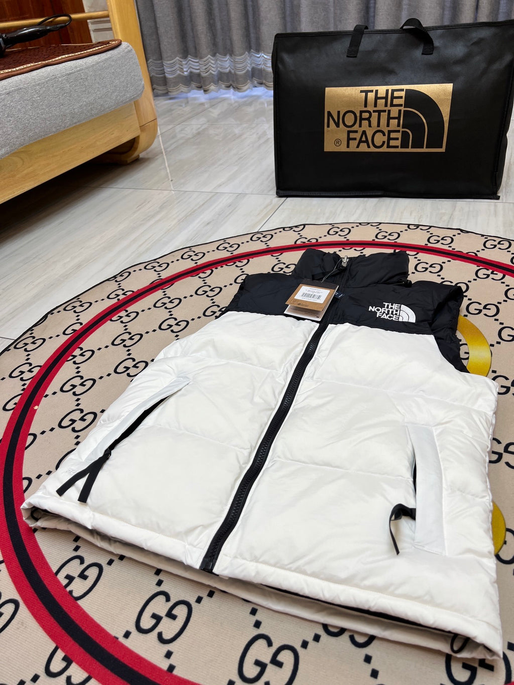 The North Face White Black 1996 Retro Nuptse Down Vest