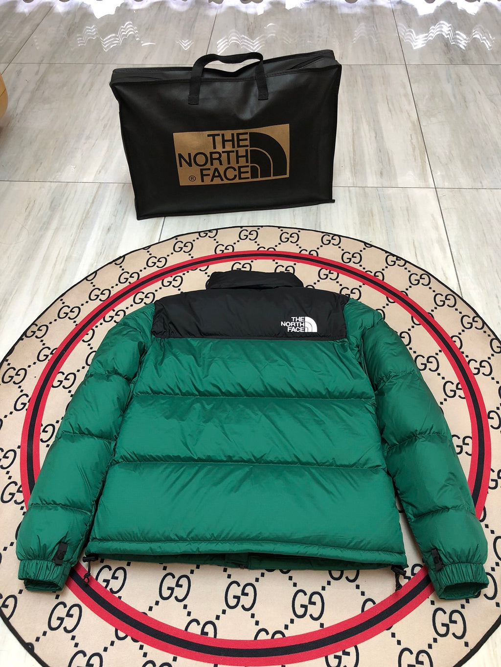 The North Face Green Black 1996 Retro Nuptse Down Jacket 700 Fill