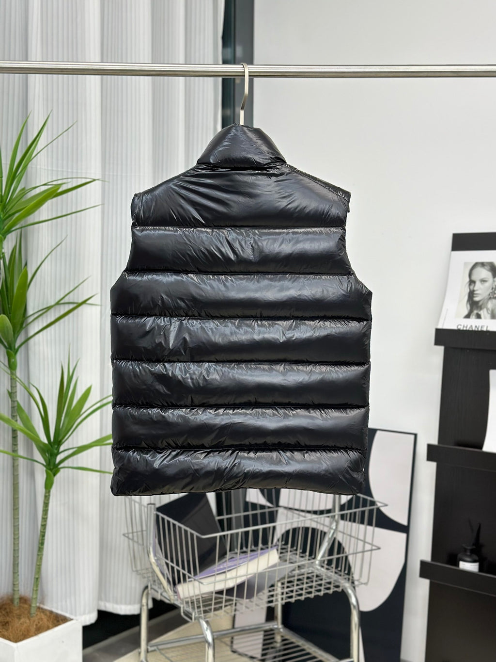 Moncler Black Glossy Down Vest
