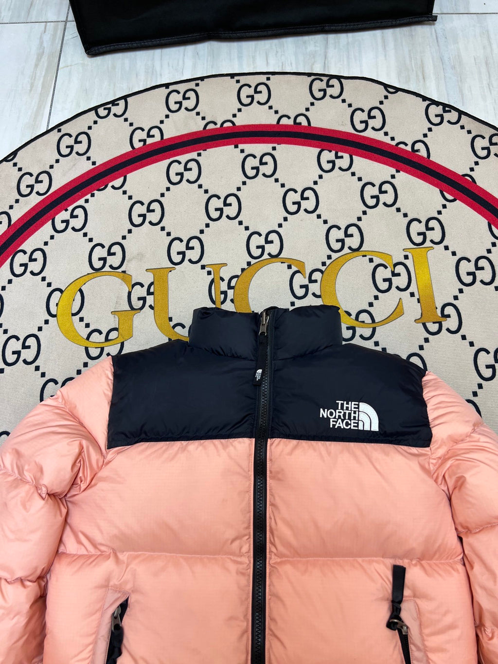 The North Face Peach Pink Black 1996 Retro Nuptse Down Jacket 700 Fill