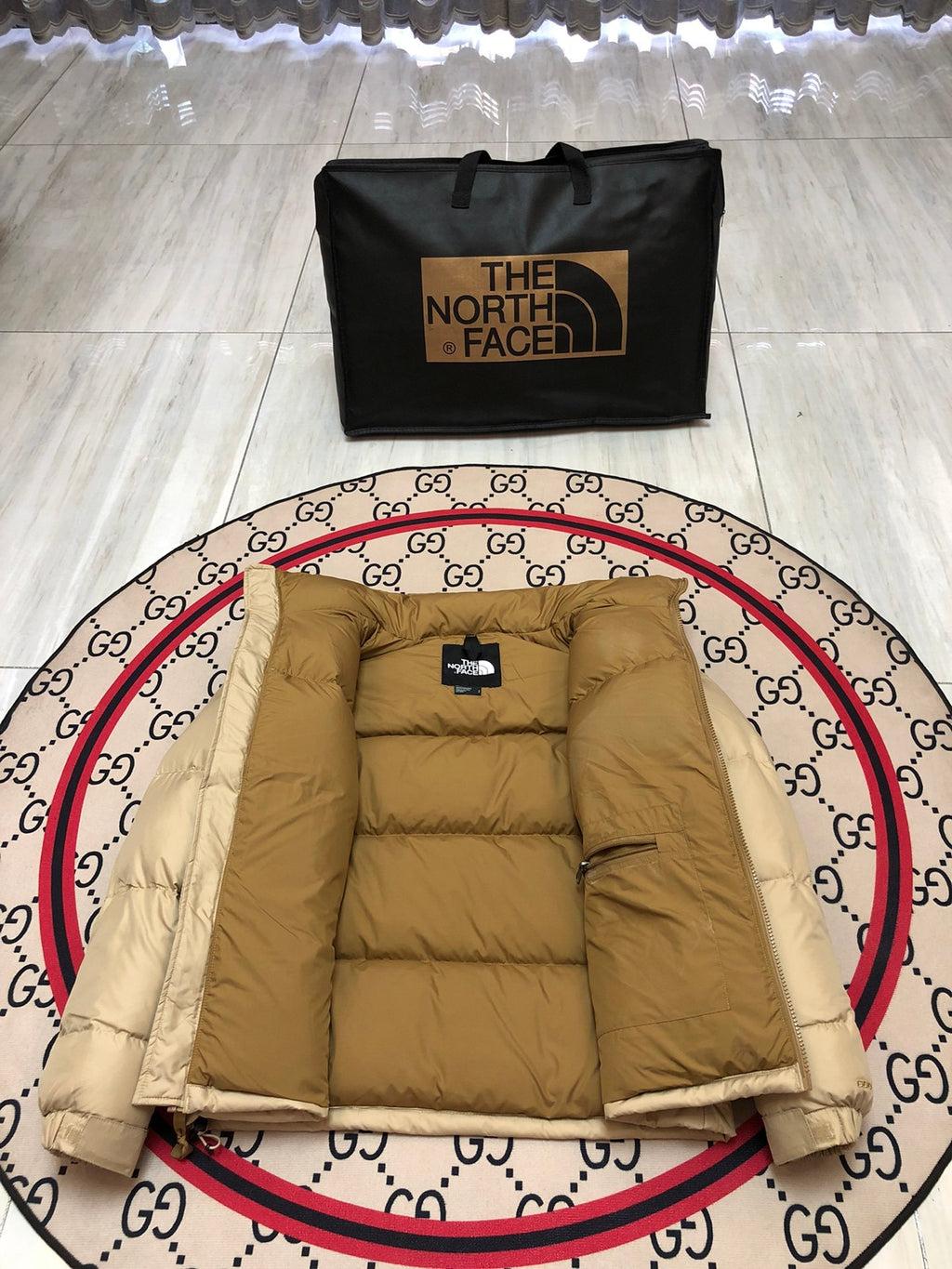 The North Face Khaki Tan 1996 Retro Nuptse Down Jacket 700 Fill