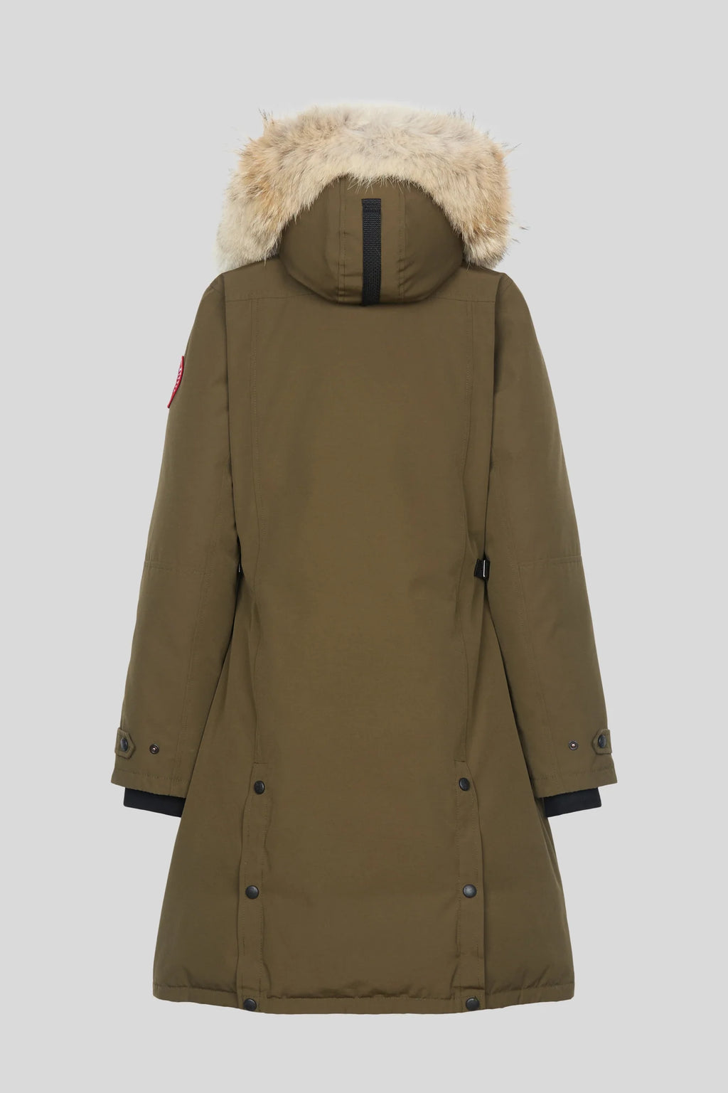 Canada Goose Olive Women's Fur-Trim Hooded Long Down Parka