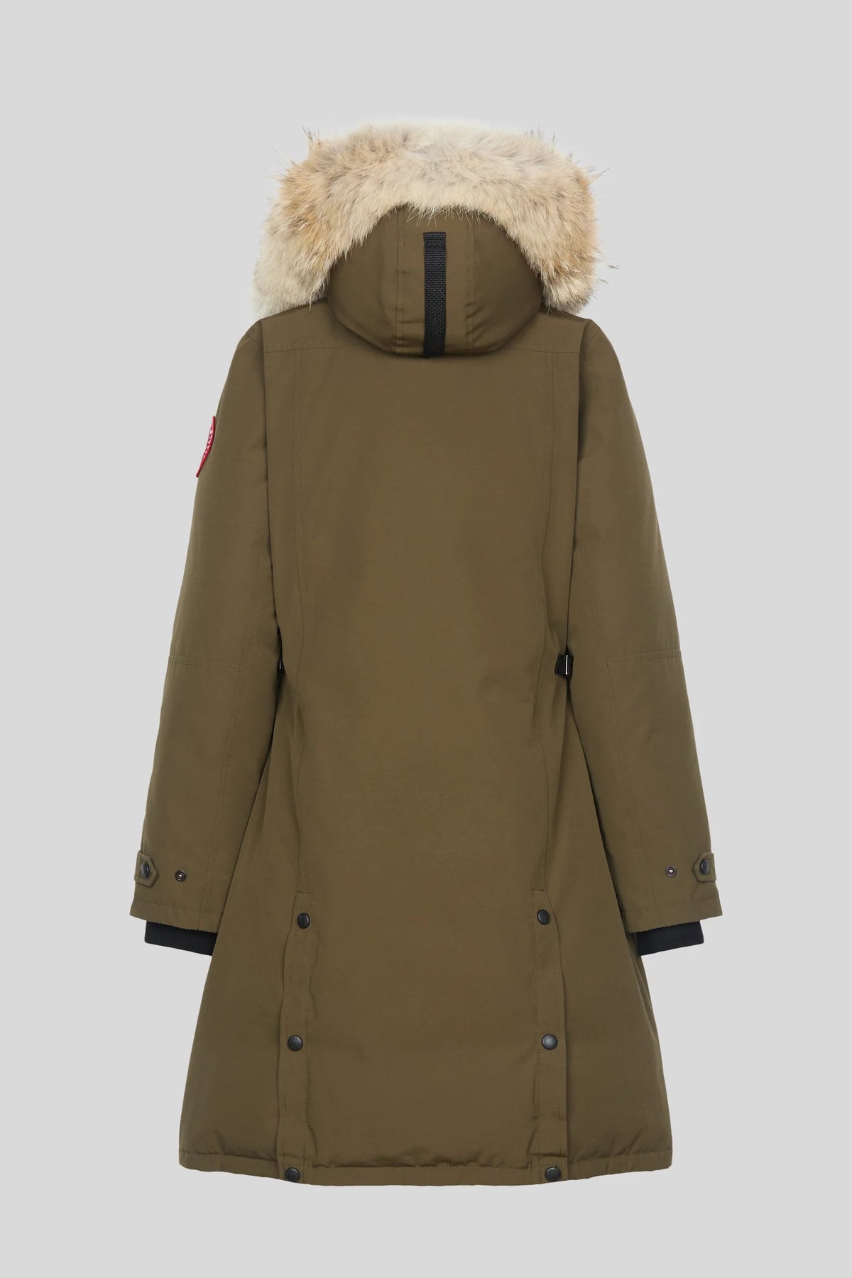 Canada Goose Olive Women's Fur-Trim Hooded Long Down Parka