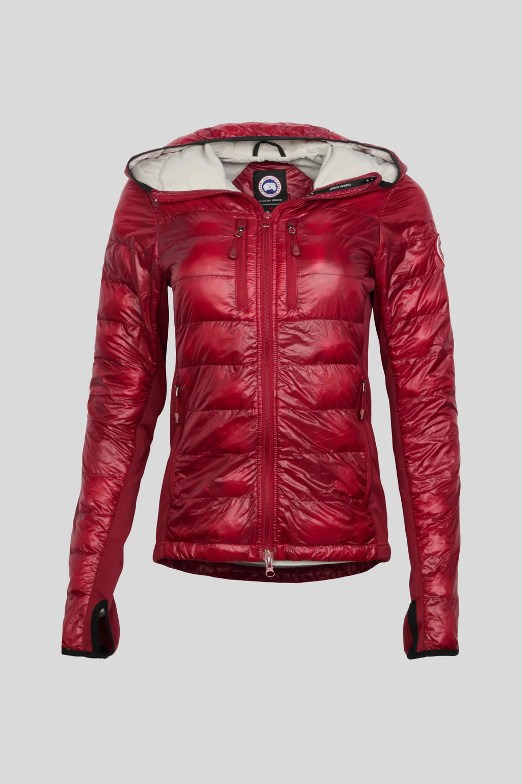 Canada Goose Red Women's Hooded Slim Fit Lightweight Down Jacket