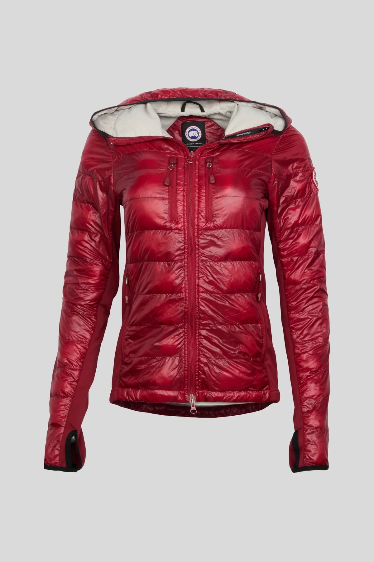 Canada Goose Red Women's Hooded Slim Fit Lightweight Down Jacket